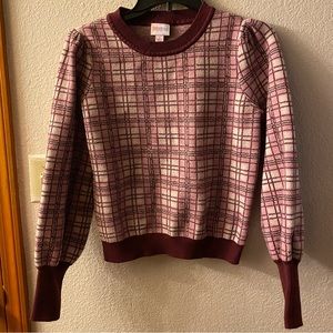 Lularoe Piper Pink Plaid Sweater